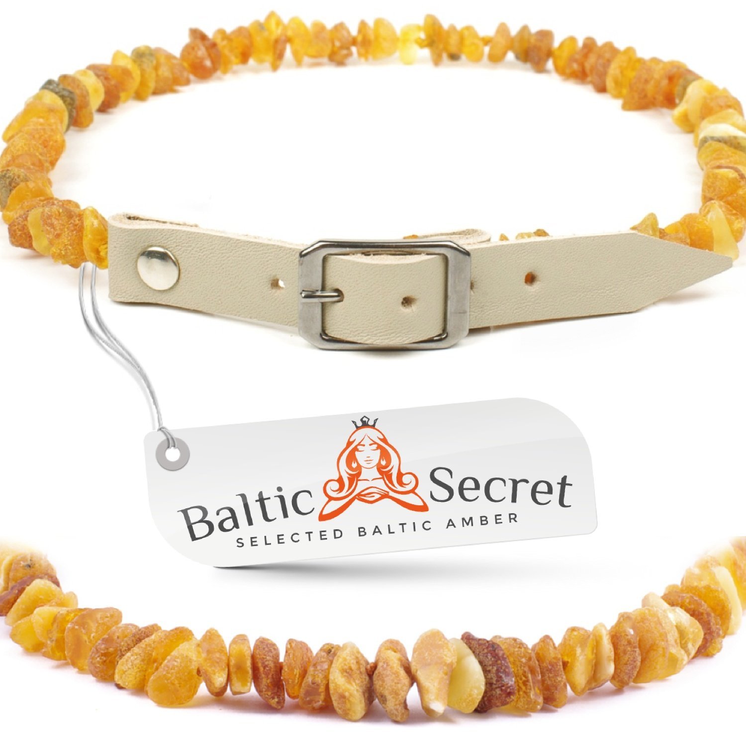 Baltic Secret Flea and Tick Control Collar for Dogs & Cats / Natural Flea Prevention Control and Treatment / Handcrafted from Premium 100% Authentic Baltic Amber That is 50% Higher in Value and Effectiveness
