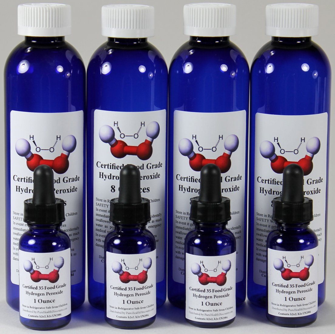 Four 8 Oz 35 Percent Food Grade Hydrogen Peroxide H2o2