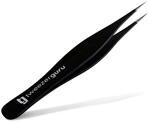Tweezers for Ingrown Hair by TweezerGuru - Best Stainless Steel Professional Pointed Tweezer - Precision Eyebrow and Splinter Removal Tweezers